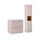 Ensemble meuble simple vasque encastrée 60cm 2 tiroirs et colonne Riva Cachemire et Bois