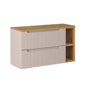 Meuble sous-vasque 100cm 2 tiroirs 2 niches Riva Cachemire et Bois