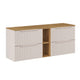 Meuble sous-vasque 140cm 4 tiroirs 2 niches Riva Cachemire et Bois