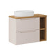 Meuble simple vasque 80cm 2 tiroirs 2 niches Riva Cachemire et Bois