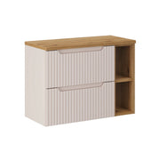 Meuble sous-vasque 80cm 2 tiroirs 2 niches Riva Cachemire et Bois