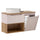 Meuble simple vasque 100cm panier à linge Riva Cachemire et Bois