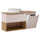Meuble simple vasque 120cm panier à linge Riva Cachemire et Bois