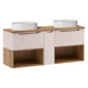 Meuble double vasque 140cm Riva Cachemire et Bois