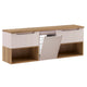 Meuble sous-vasque 160cm panier à linge niches Riva Cachemire et Bois