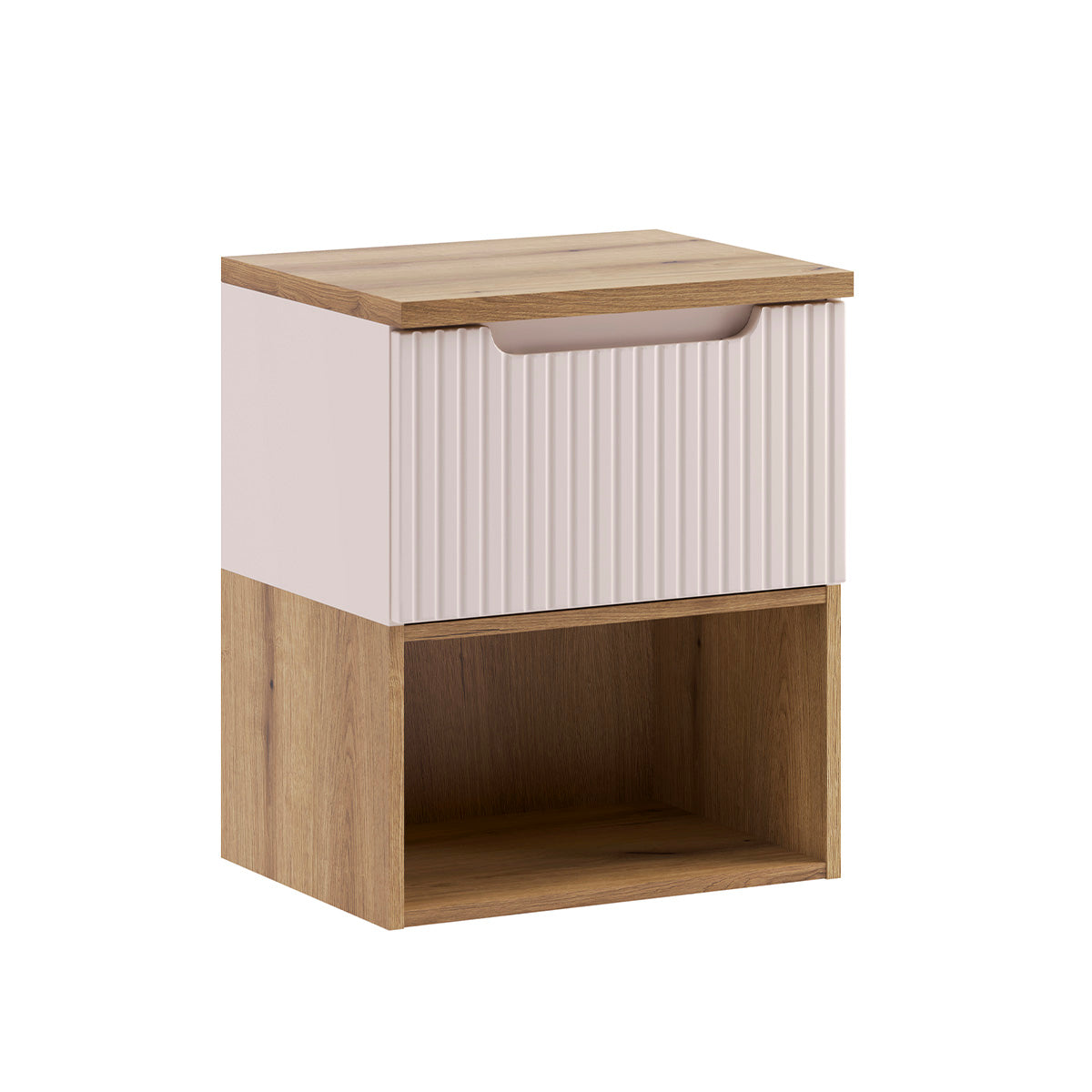 Meuble sous-vasque 50cm plan de toilette Riva Cachemire et Bois