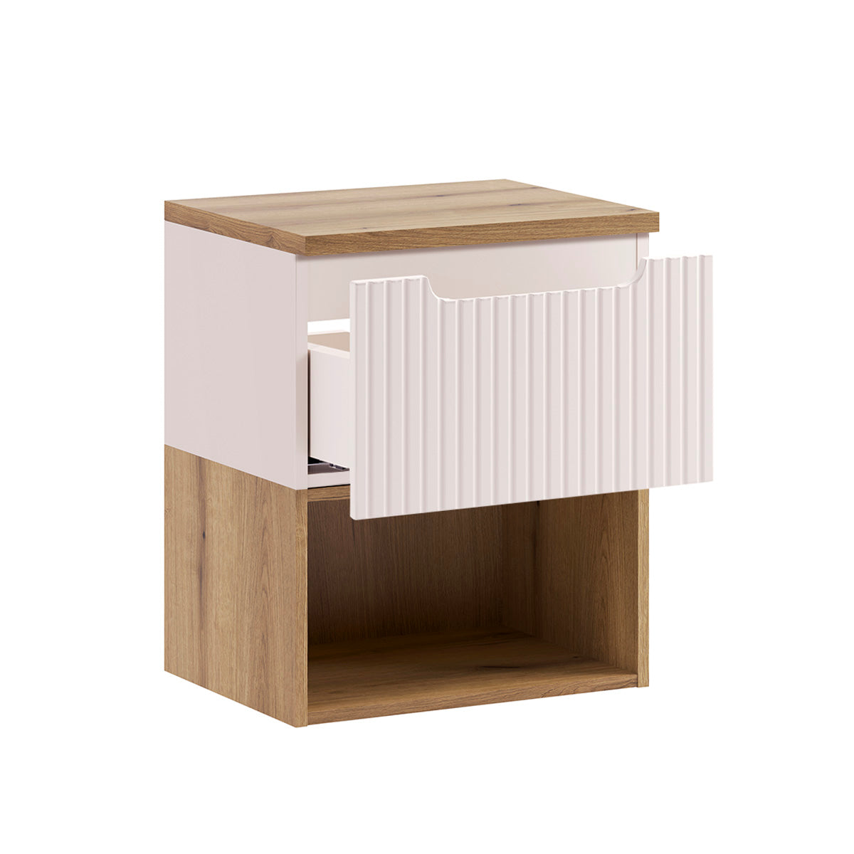 Ensemble meuble sous-vasque 50cm et colonne Riva Cachemire et Bois - vue 3