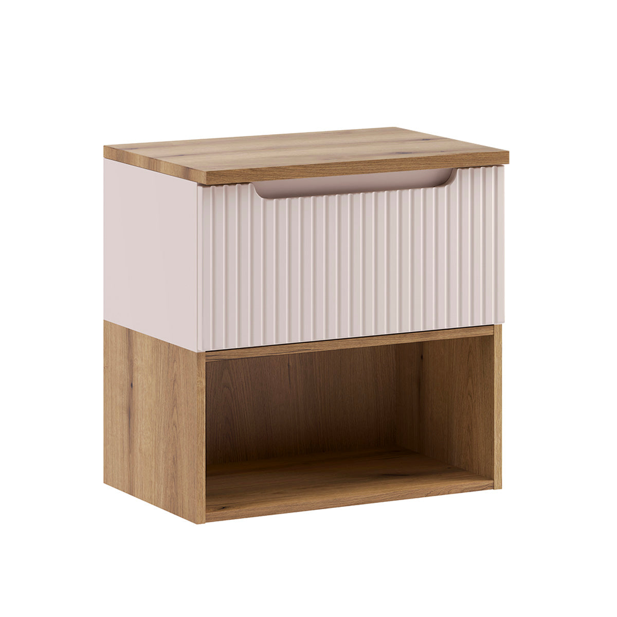 Meuble sous-vasque 60cm plan de toilette Riva Cachemire et Bois