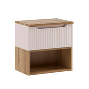 Meuble sous-vasque 60cm plan de toilette Riva Cachemire et Bois