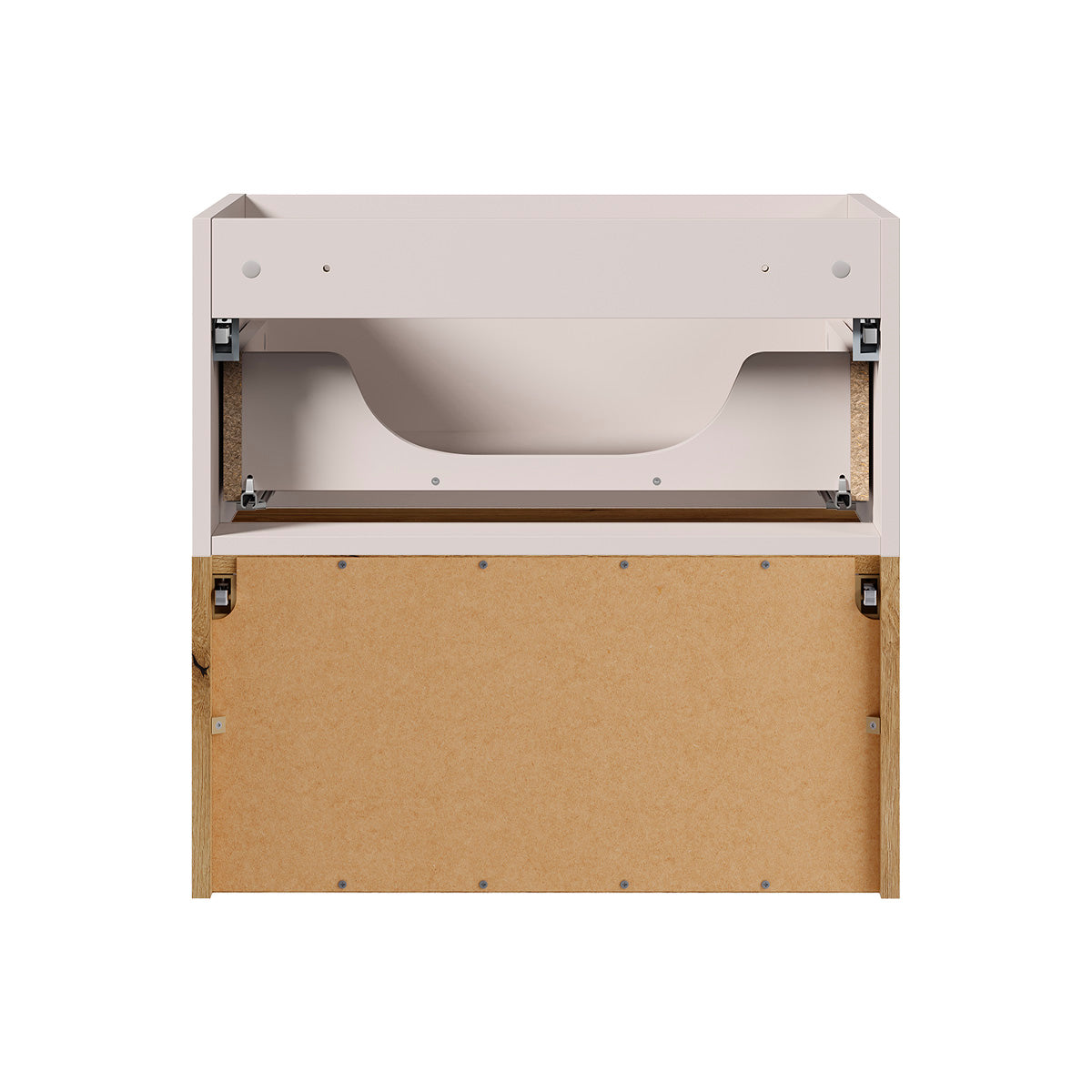 Meuble sous-vasque 90cm plan de toilette Riva Cachemire et Bois - vue 3