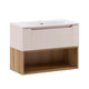 Meuble simple vasque encastrée 80cm Riva Cachemire et Bois