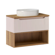 Meuble simple vasque 80cm Riva Cachemire et Bois