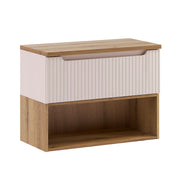 Meuble sous-vasque 80cm plan de toilette Riva Cachemire et Bois