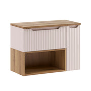 Meuble sous-vasque 80cm niche plan de toilette Riva Cachemire et Bois