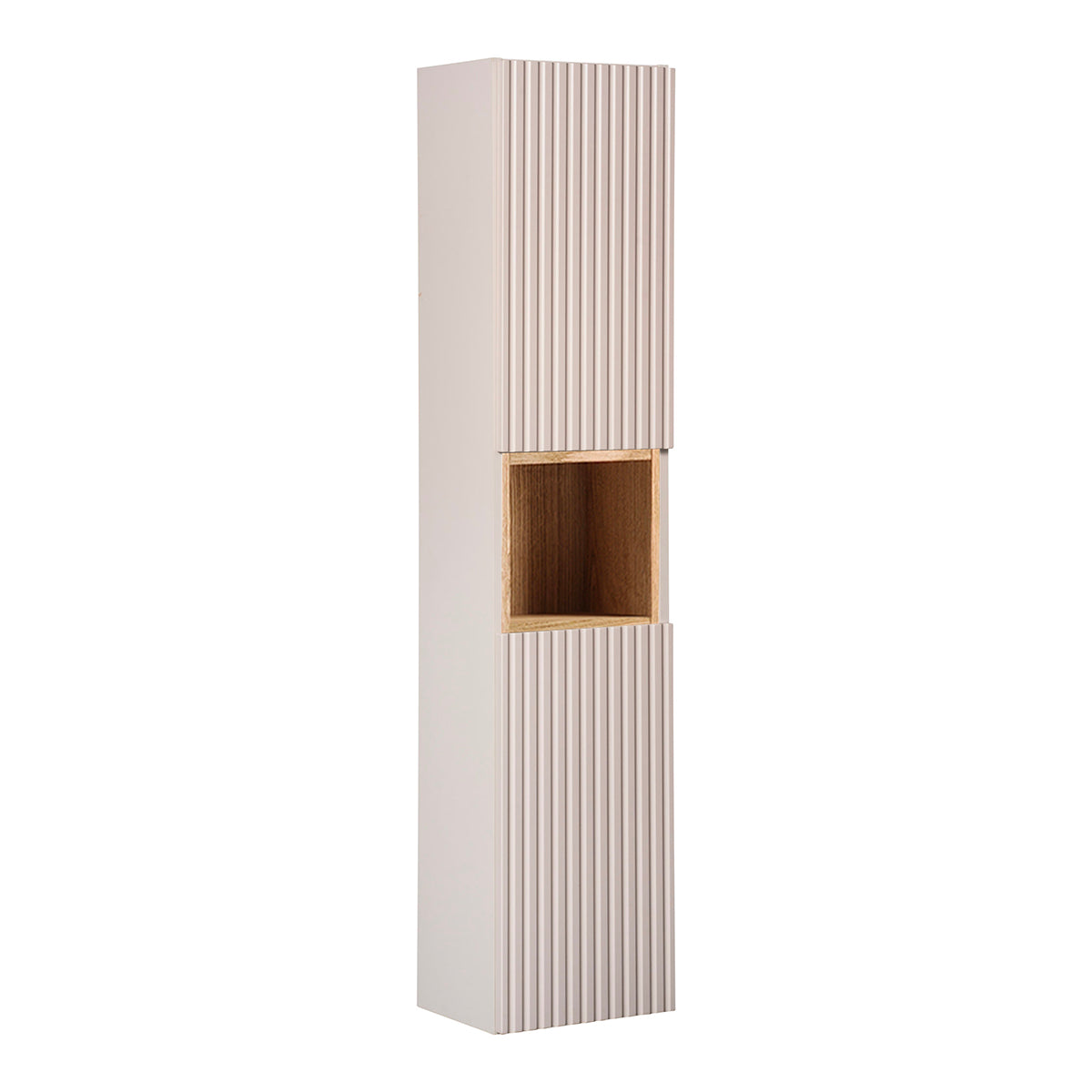 Ensemble meuble double vasque 140cm et colonne Riva Cachemire et Bois - vue 5