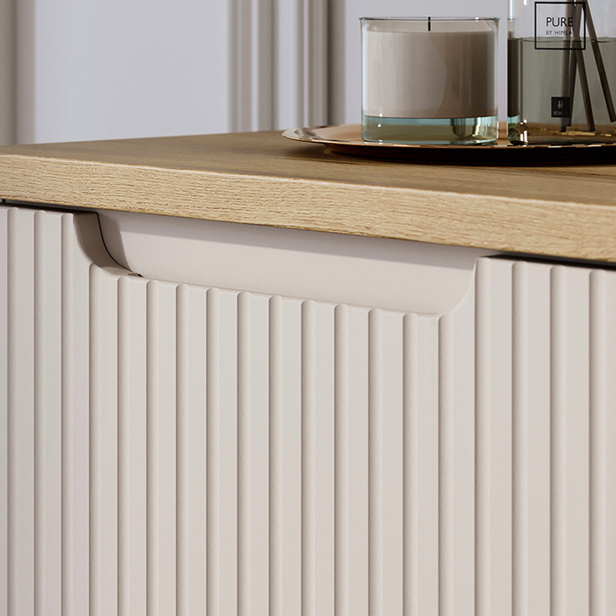 Meuble simple vasque 80cm Riva Cachemire et Bois - vue 8