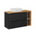 Meuble simple vasque 100cm 2 tiroirs 2 niches Riva Noir et Bois
