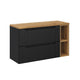 Meuble sous-vasque 100cm 2 tiroirs 2 niches Riva Noir et Bois