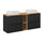 Meuble double vasque 140cm 4 tiroirs 2 niches Riva Noir et Bois