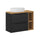 Meuble simple vasque 80cm 2 tiroirs 2 niches Riva Noir et Bois