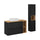 Ensemble meuble simple vasque 100cm 2 tiroirs 2 niches et colonne Riva Noir et Bois