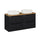 Meuble double vasque 120cm 4 tiroirs Riva Noir et Bois