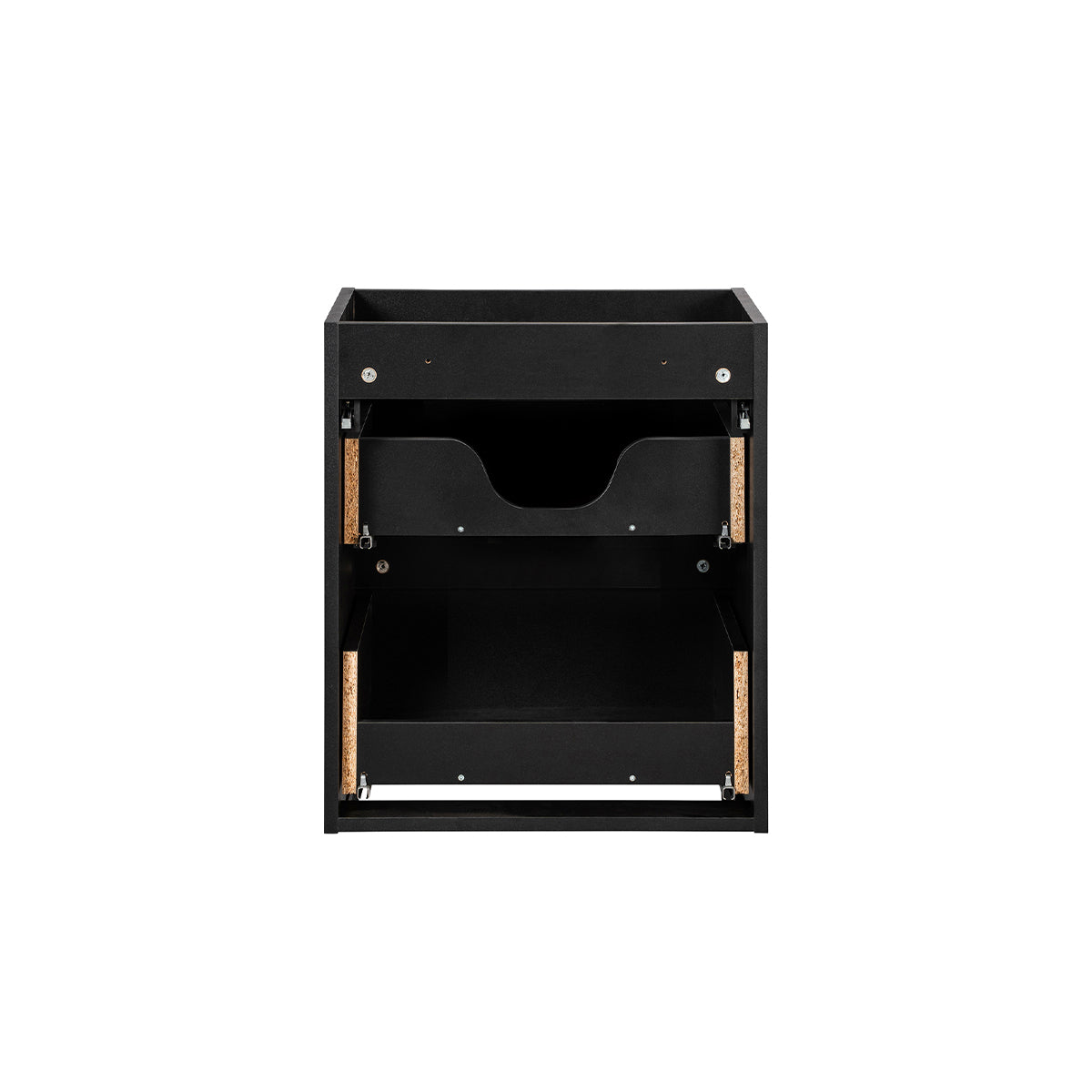 Meuble simple vasque encastrée 50cm 2 tiroirs Riva Noir - vue 3