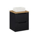 Meuble simple vasque 50cm 2 tiroirs Riva Noir et Bois