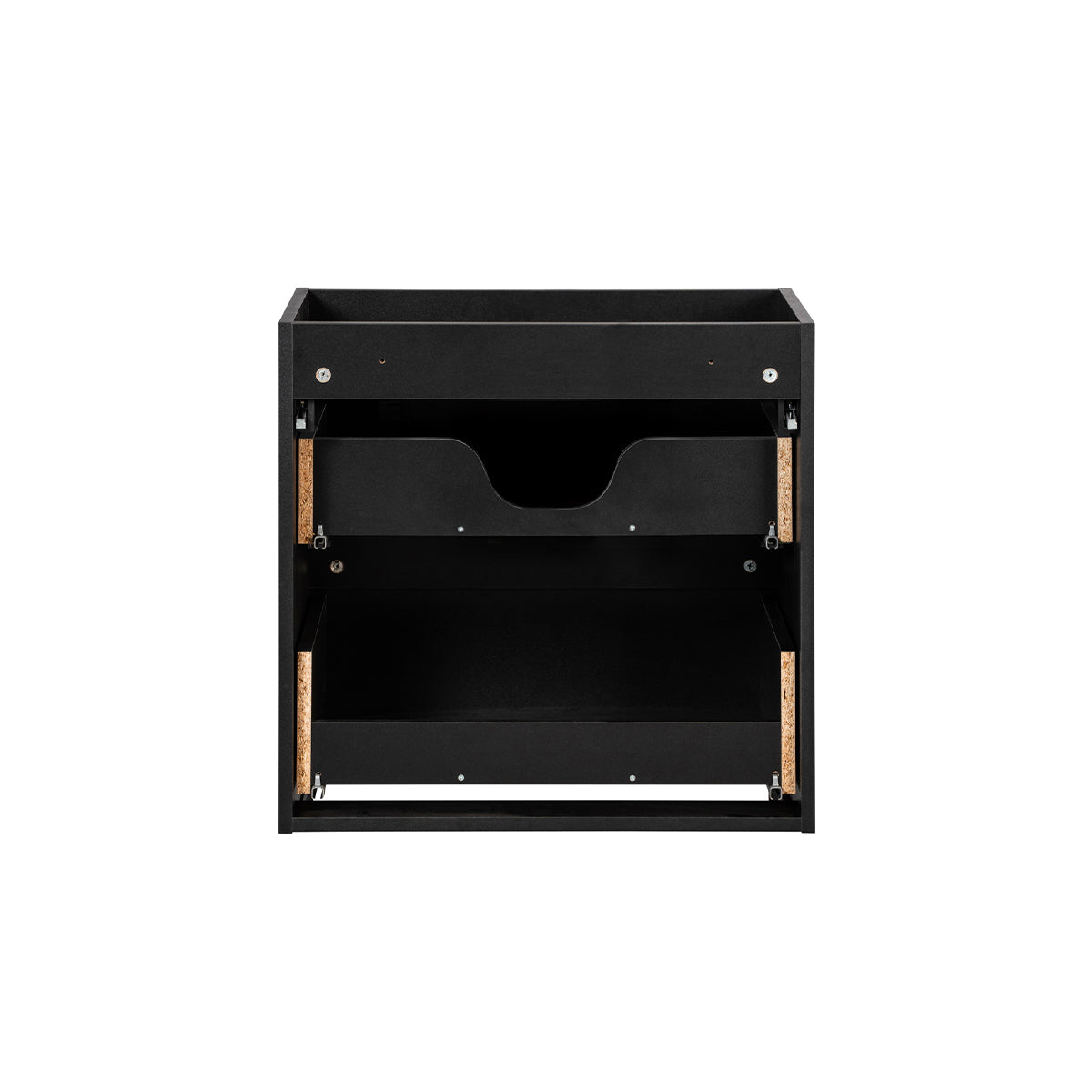 Meuble double vasque 140cm 4 tiroirs Riva Noir et Bois - vue 6