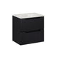 Meuble simple vasque encastrée 60cm 2 tiroirs Riva Noir