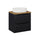 Meuble simple vasque 60cm 2 tiroirs Riva Noir et Bois