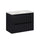 Meuble simple vasque encastrée 80cm 2 tiroirs Riva Noir
