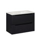 Meuble simple vasque encastrée 80cm 2 tiroirs Riva Noir