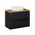 Meuble simple vasque 80cm 2 tiroirs Riva Noir et Bois
