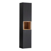 Colonne murale 2 portes 1 niche Riva Noir et Bois