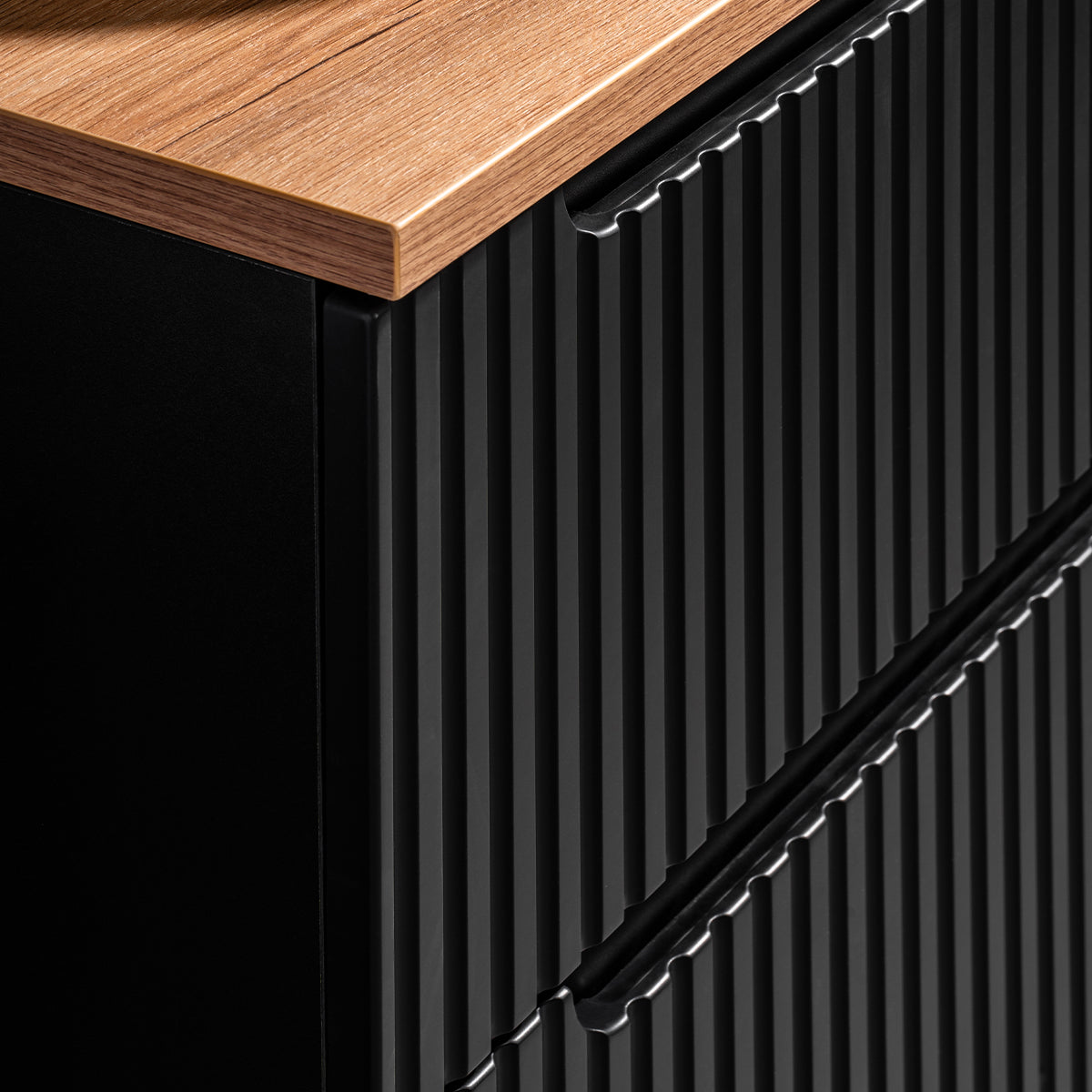 Meuble sous-vasque 60cm 2 tiroirs Riva Noir - vue 6