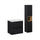 Ensemble meuble simple vasque encastrée 60cm 2 tiroirs et colonne Riva Noir et Bois