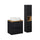 Ensemble meuble simple vasque 60cm 2 tiroirs et colonne Riva Noir et Bois