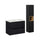 Ensemble meuble simple vasque encastrée 80cm 2 tiroirs et colonne Riva Noir et Bois