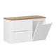 Meuble sous-vasque 100cm panier à linge 2 tiroirs Riva Blanc et Bois
