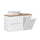 Meuble simple vasque 100cm panier à linge 2 tiroirs Riva Blanc et Bois