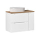 Meuble simple vasque 80cm 2 tiroirs 1 porte Riva Blanc et Bois