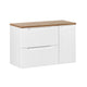 Meuble sous-vasque 90cm 2 tiroirs 1 porte Riva Blanc et Bois