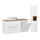 Ensemble meuble simple vasque 120cm panier à linge 2 tiroirs et colonne Riva Blanc et Bois