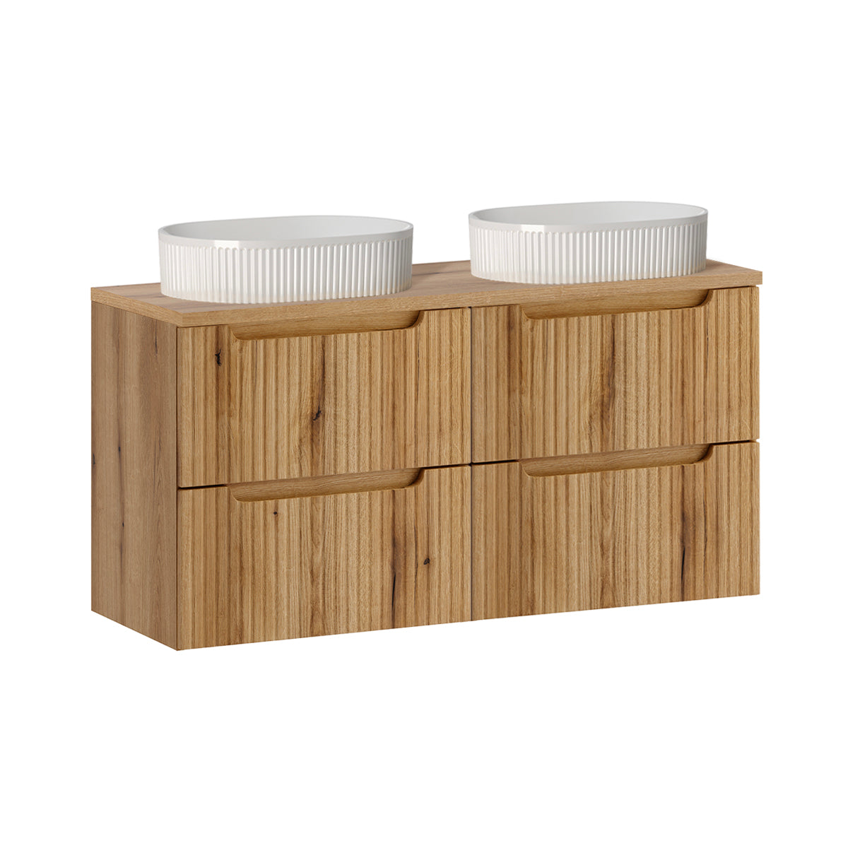 Meuble double vasque 120cm 4 tiroirs Riva Bois