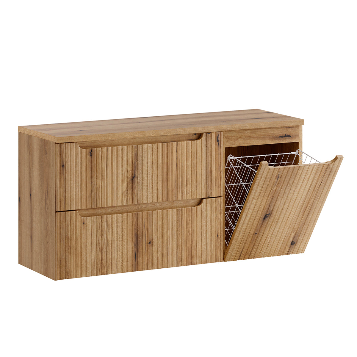 Meuble sous-vasque 120cm panier à linge Riva Bois