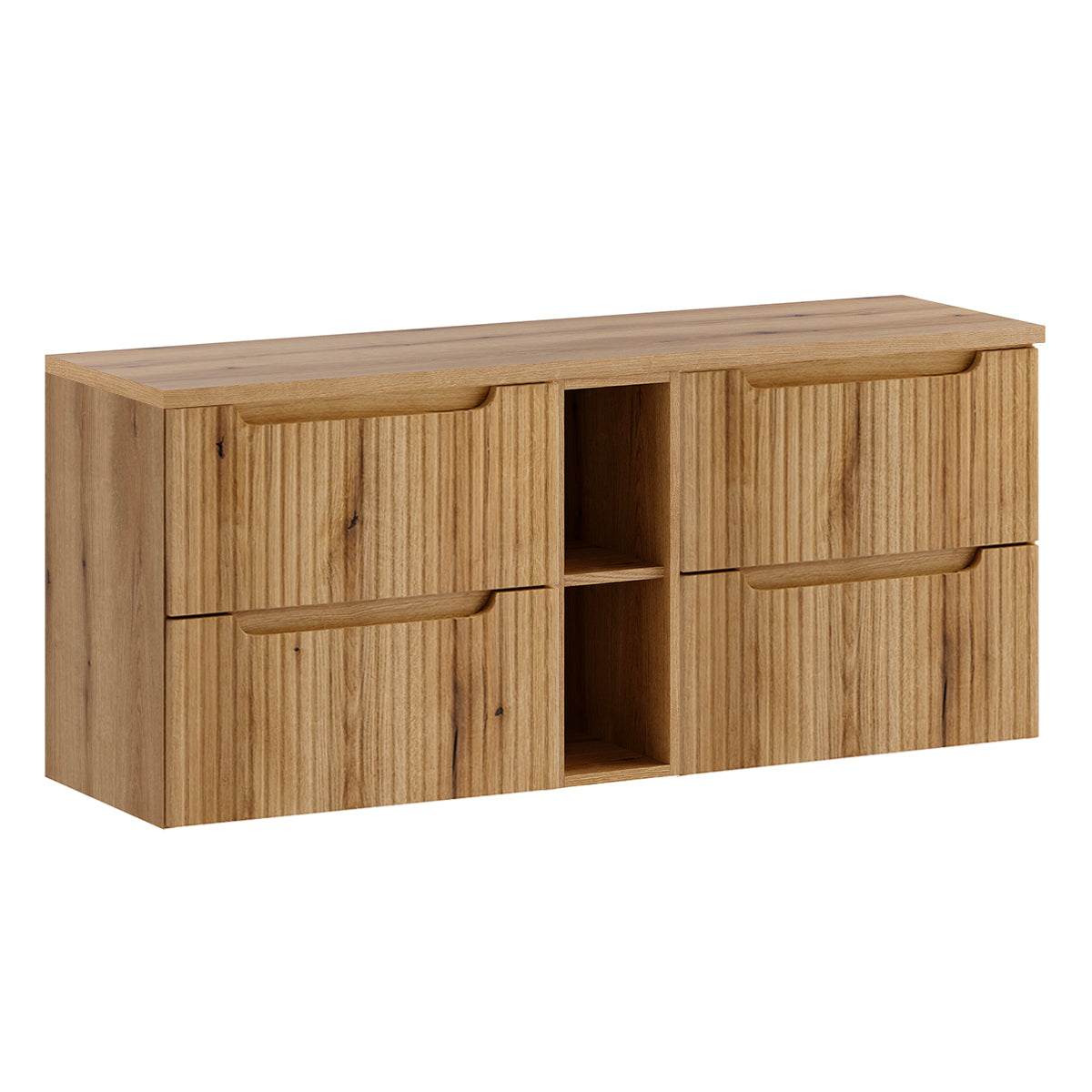 Meuble sous-vasque 140cm 4 tiroirs 2 niches Riva Bois
