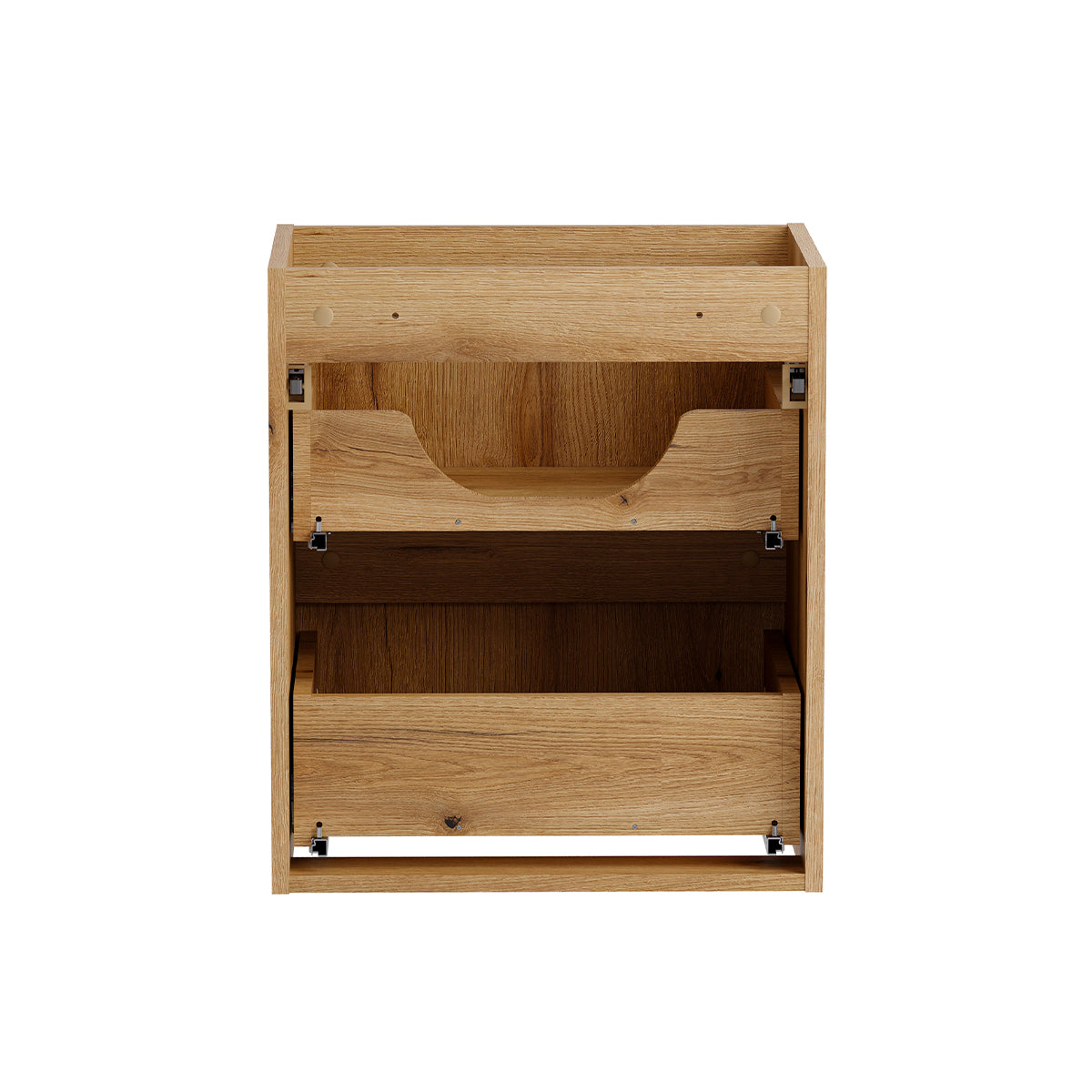 Ensemble meuble simple vasque encastrée 50cm 2 tiroirs et colonne Riva Bois - vue 4