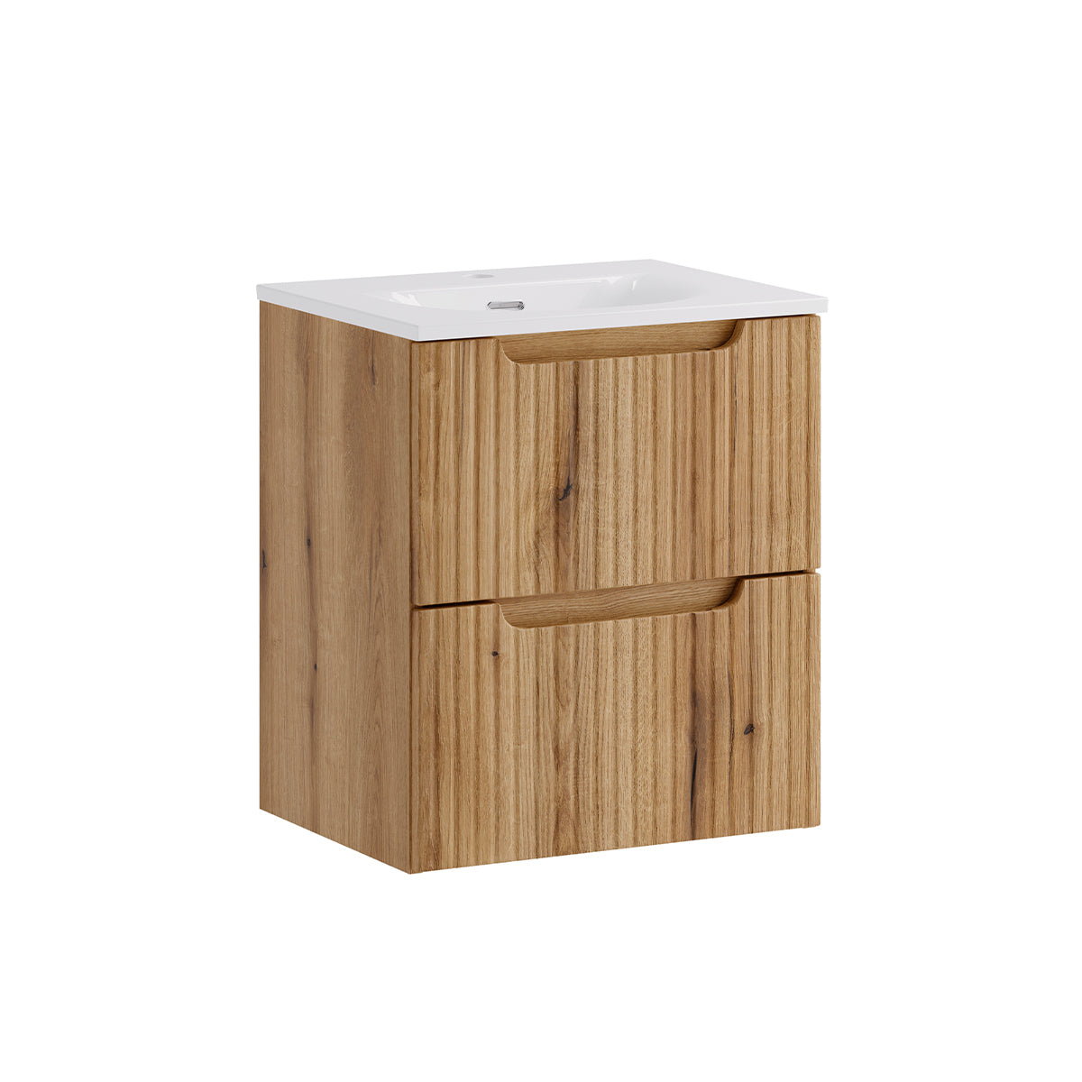 Meuble simple vasque encastrée 50cm 2 tiroirs Riva Bois