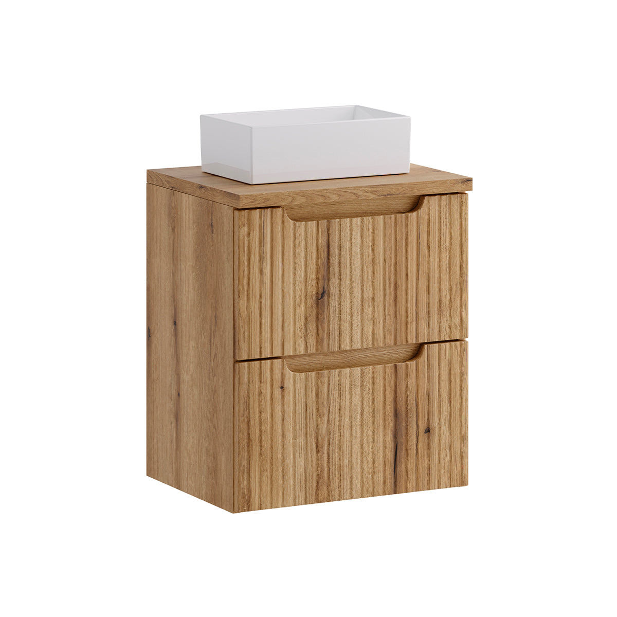 Meuble simple vasque 50cm 2 tiroirs Riva Bois